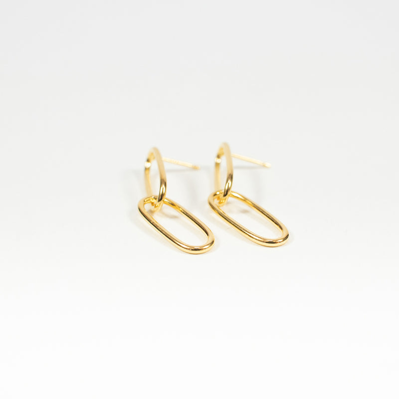 Gold Vermeil Oval Loops Studs