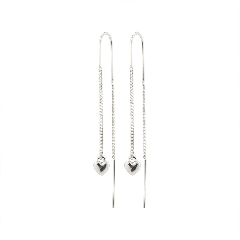 Afroditte Silver Plated Heart Pull Through Earrings