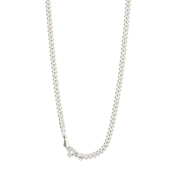 Breathe Silver Plated Curb Chain Necklace