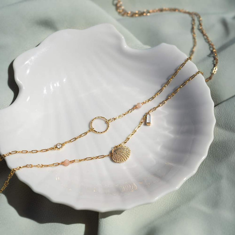Gold Plated Clam Necklace