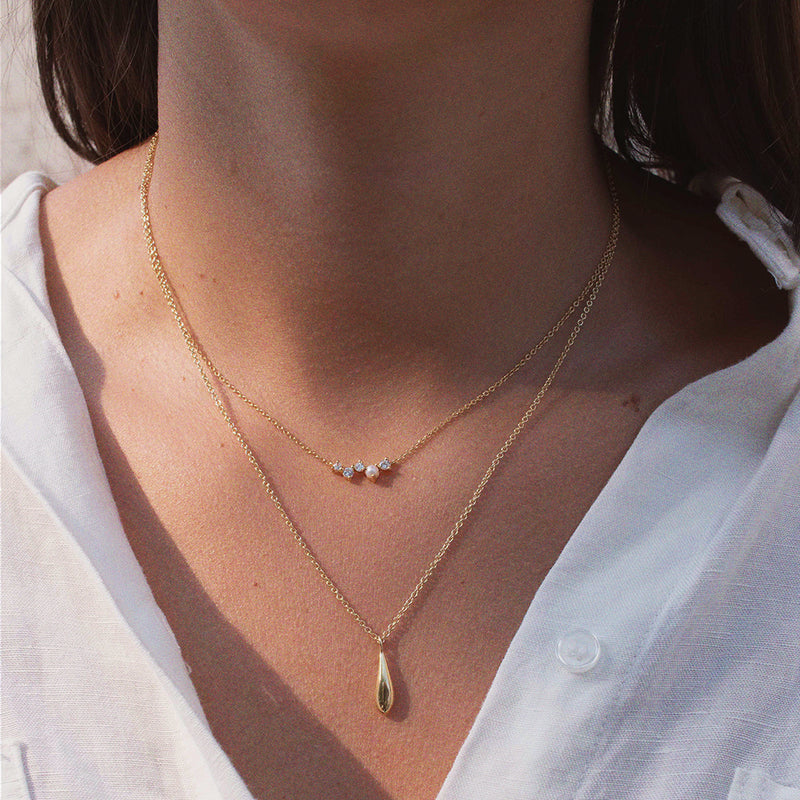 Small Gold Vermeil Drop Necklace