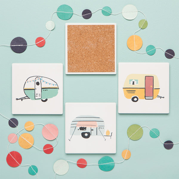 Happy Camper Coaster Set