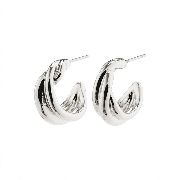 Courageous Silver Plated Hoops