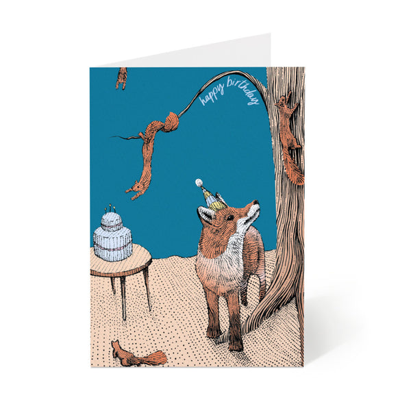 The Fox & The Squirrels Birthday Card