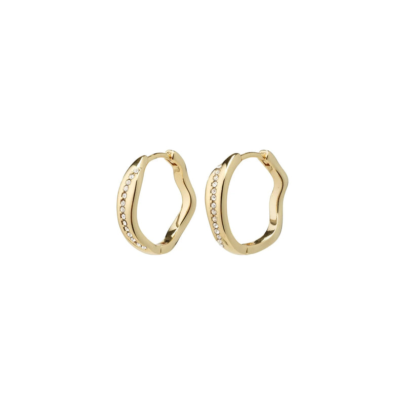 Freedom Gold Plated Crystal Hoops