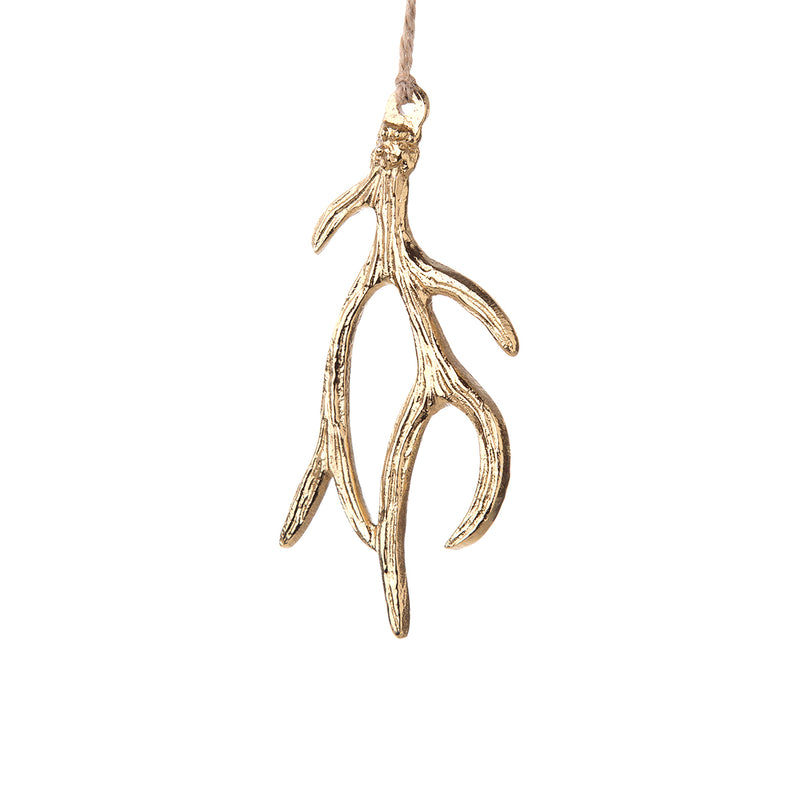 Gold Antler Ornament