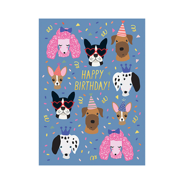 Happy Birthday Party Dogs Card