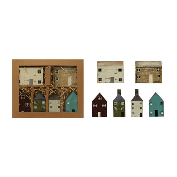 Wood House Place Card/Photo Holders Set