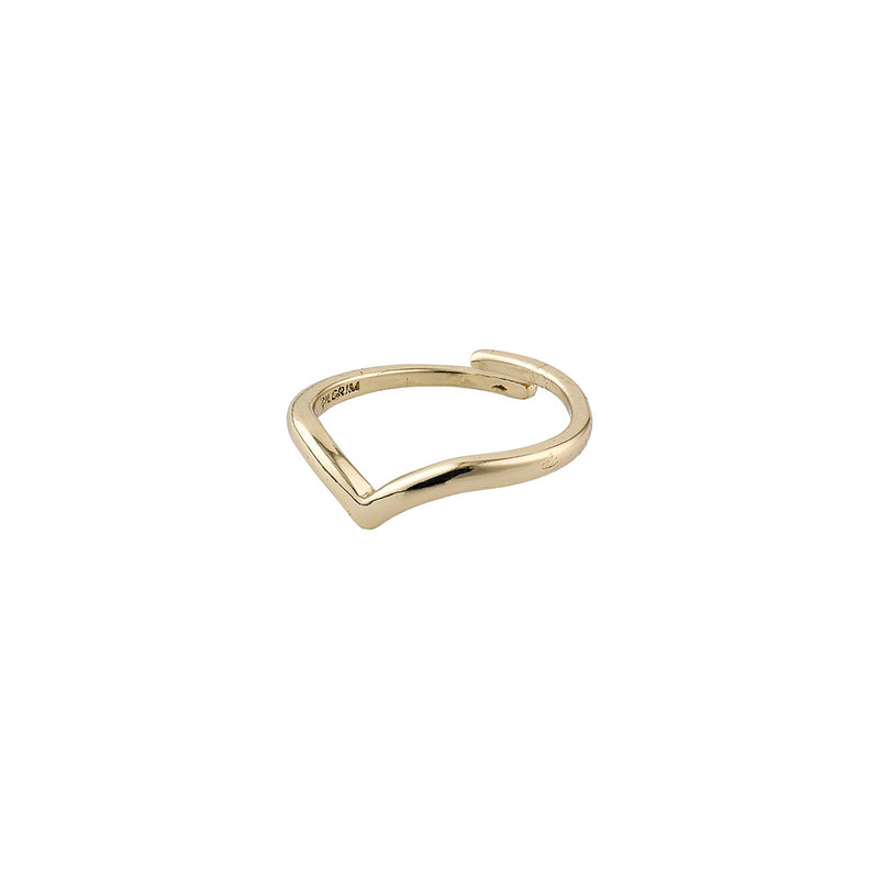 Lulu Wishbone Gold Plated Ring