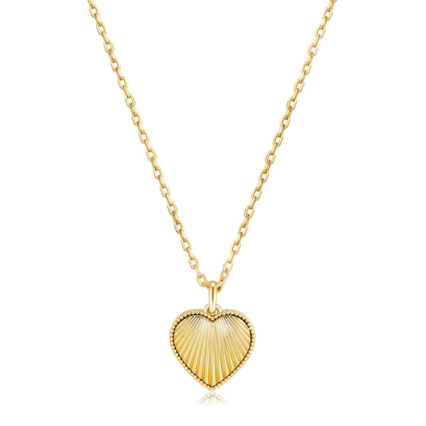 Gold Vermeil Scalloped Heart Necklace