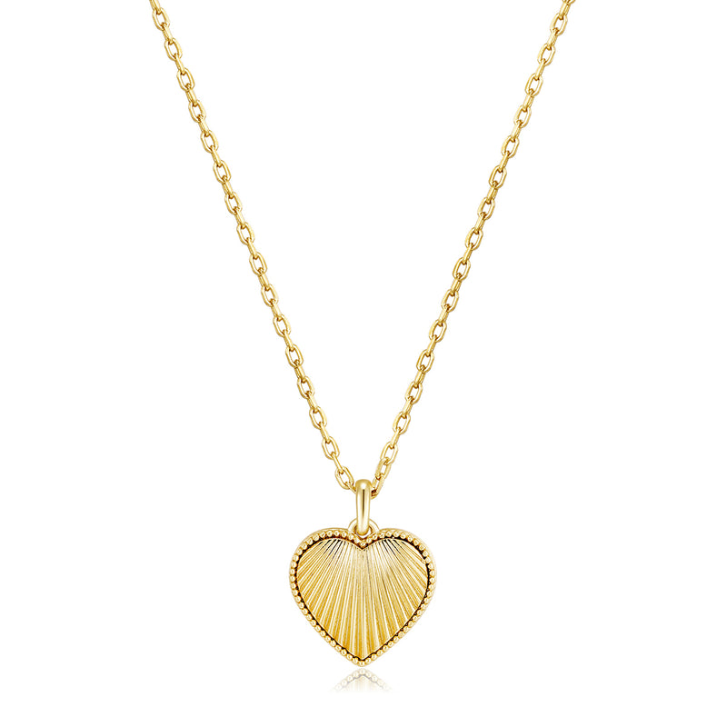 Gold Vermeil Scalloped Heart Necklace