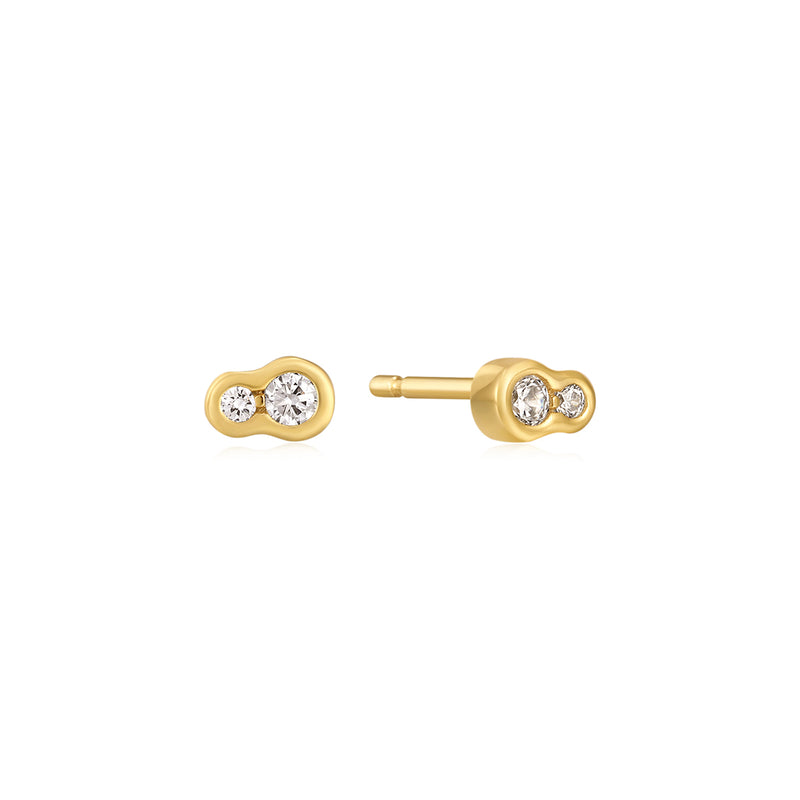 Gold Plated Double CZ Studs