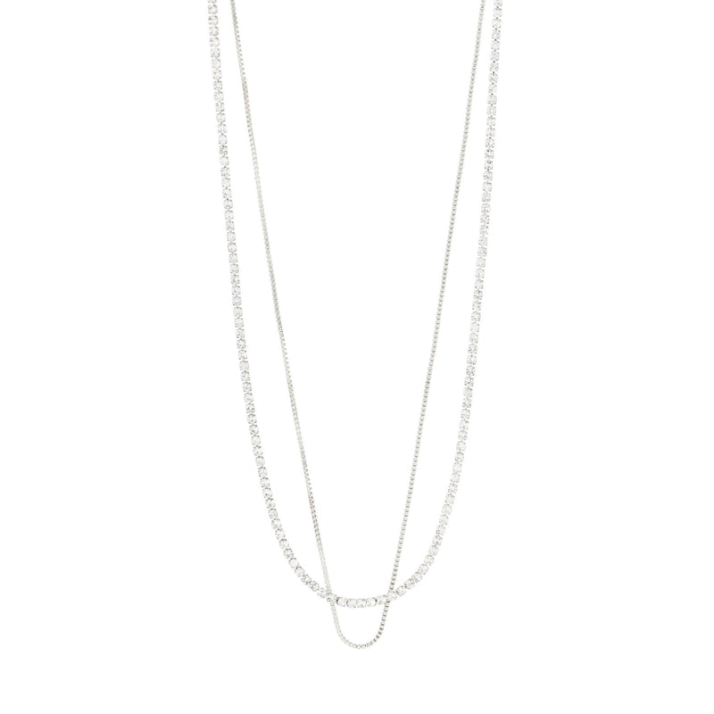 Mille Silver Plated Crystal Necklace