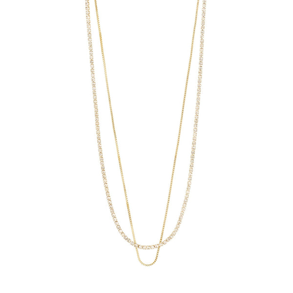 Mille Gold Plated Crystal Necklace