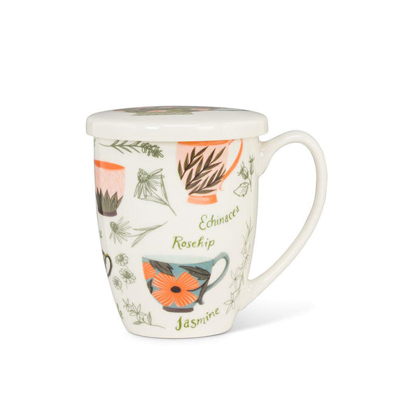 Tea Garden Covered Mug & Strainer