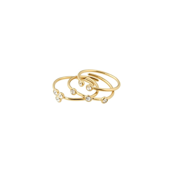 Kamari Gold Plated Crystal Ring Set