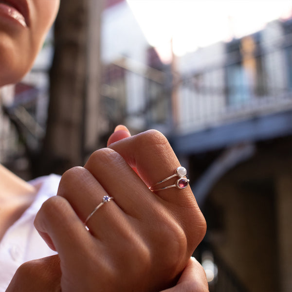 Silver Moonstone Oval Ring