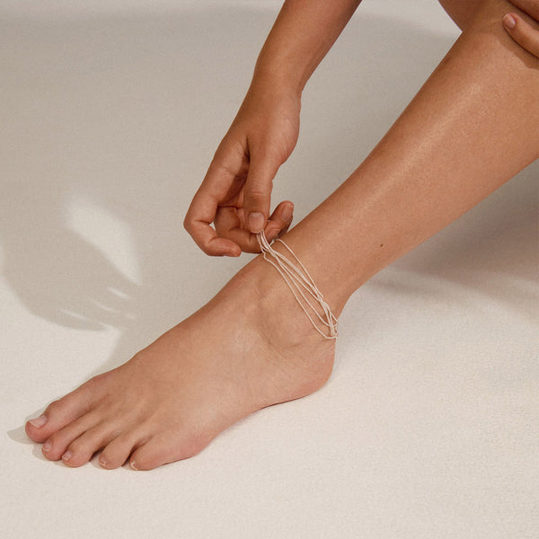 Pause Silver Plated Ankle Chain