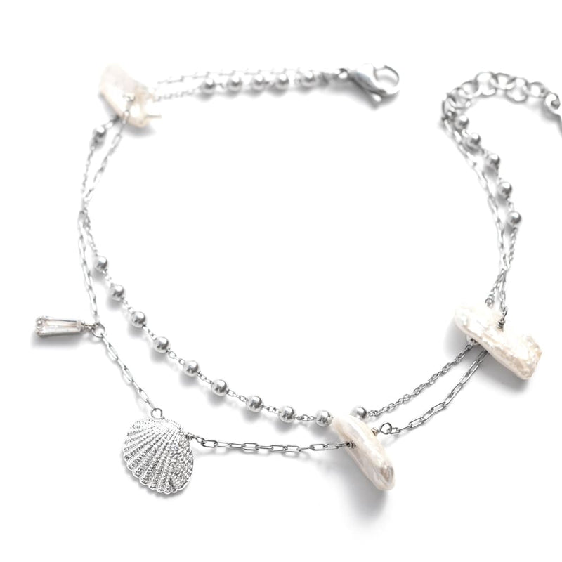 Silver Plated Shelly Anklet