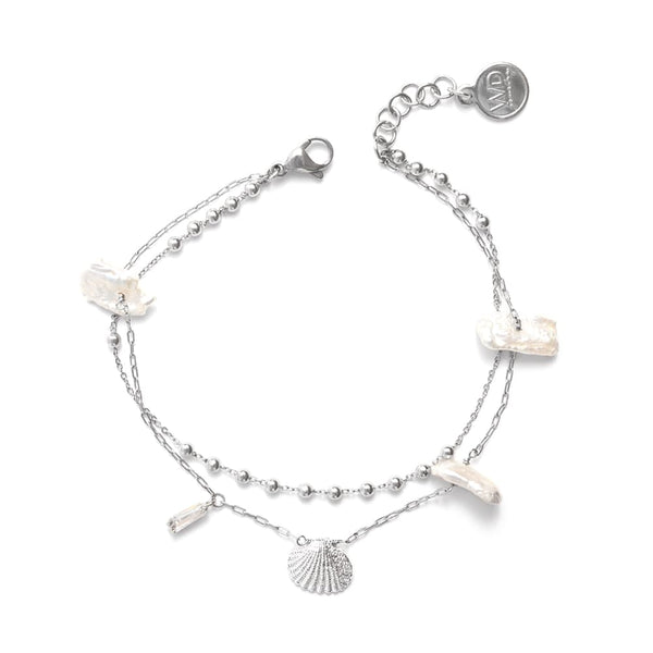 Silver Plated Shelly Anklet