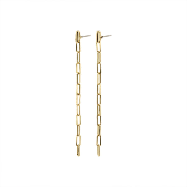 Thilde Long Chain Gold Plated Earrings