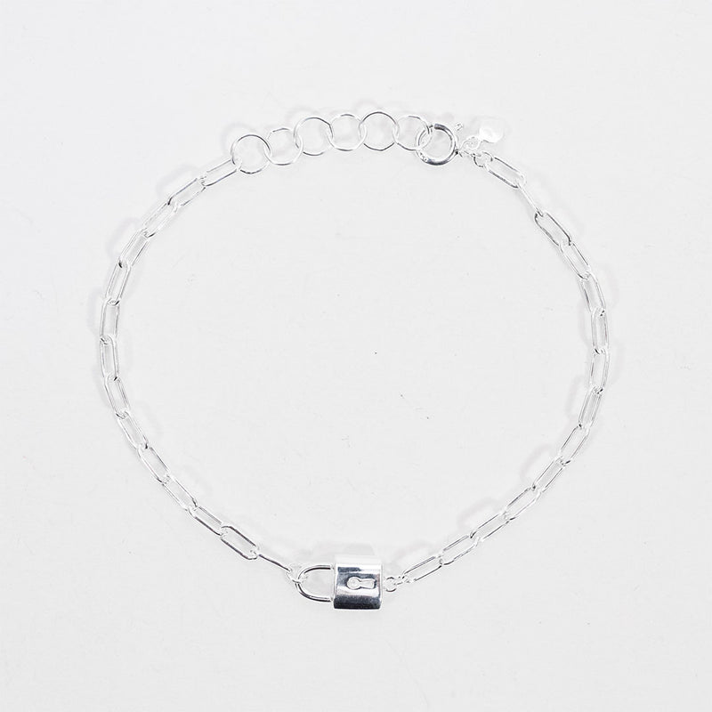 Silver Padlock Bracelet