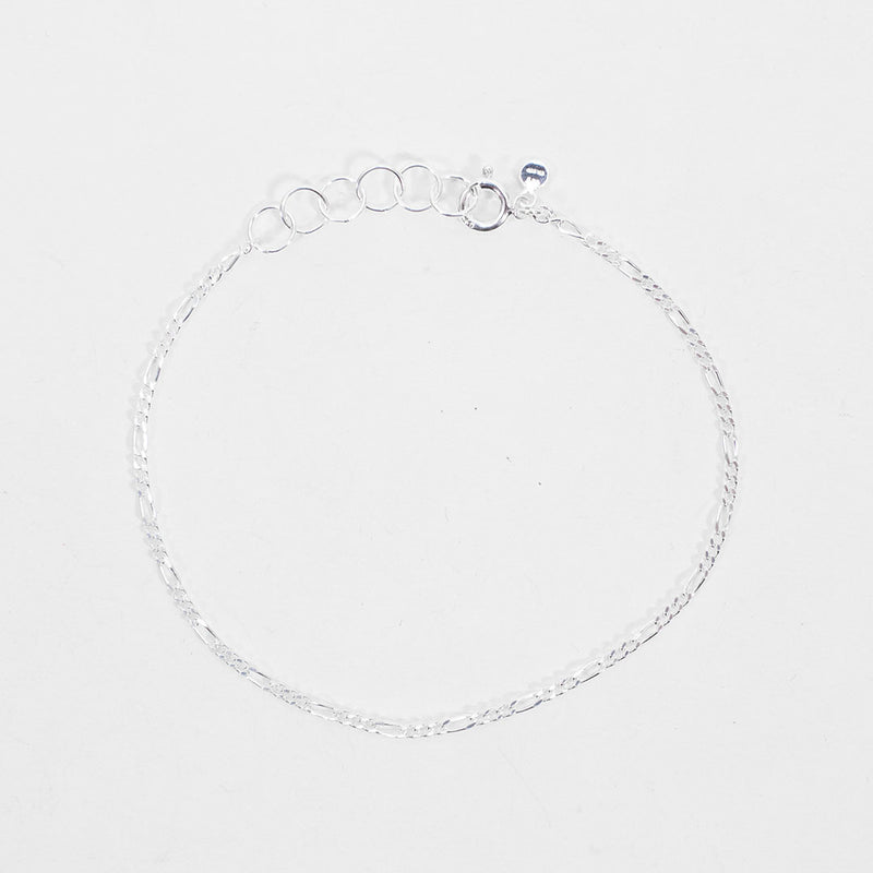 Fine Silver Figaro Chain Bracelet