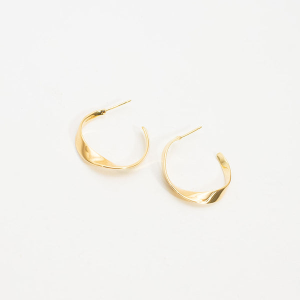 Gold Vermeil Twisted Ribbon Hoops