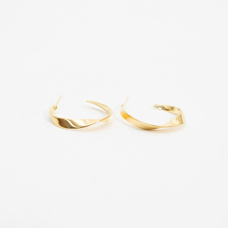 Gold Vermeil Twisted Ribbon Hoops