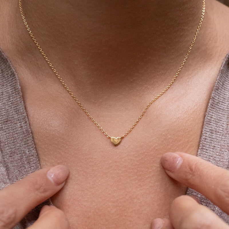 Gold Vermeil Flat Heart Necklace