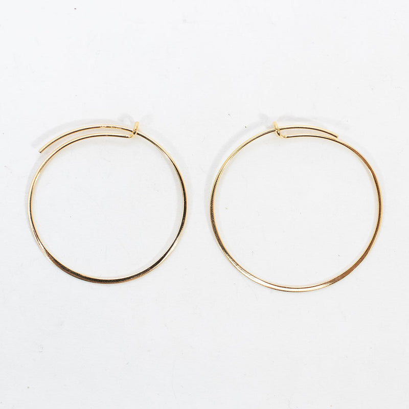 Thin Large Gold Vermeil Hoops