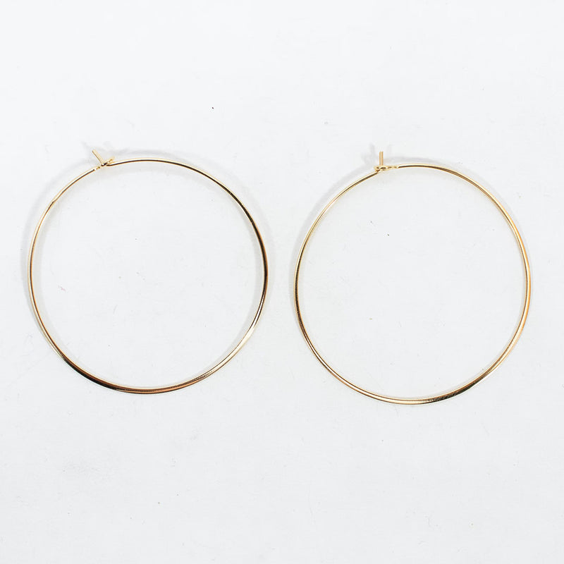 Thin Extra Large Gold Vermeil Hoops