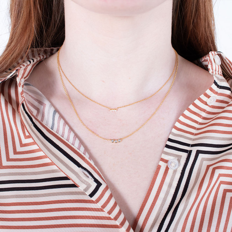 Tiny Gold Vermeil Pearl Bar Necklace