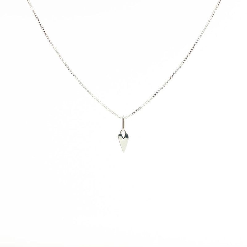 Skinny Silver Heart Necklace