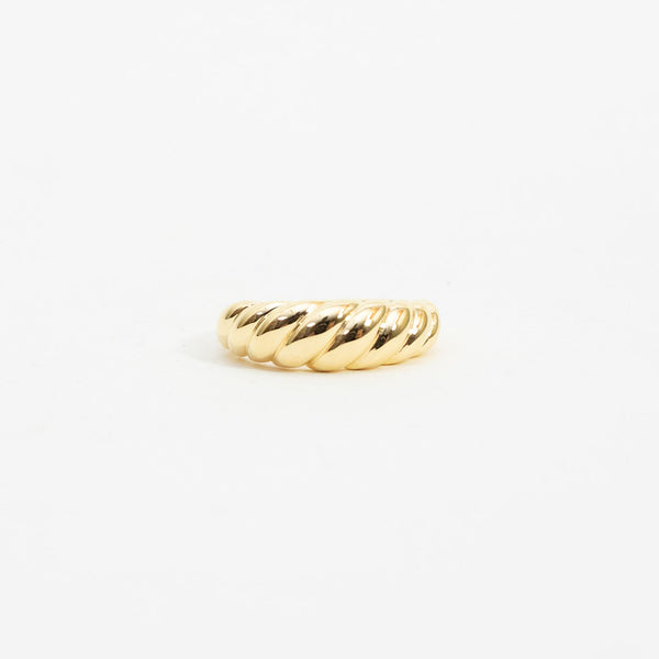 Thin Gold Vermeil Croissant Dome Ring