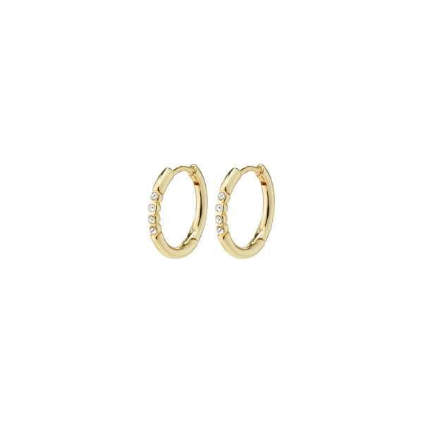 Trudy Small Gold Plated Crystal Hoops