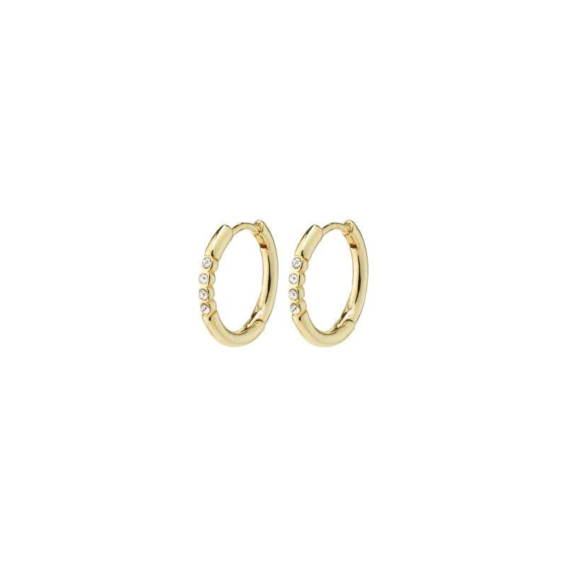 Trudy Small Gold Plated Crystal Hoops