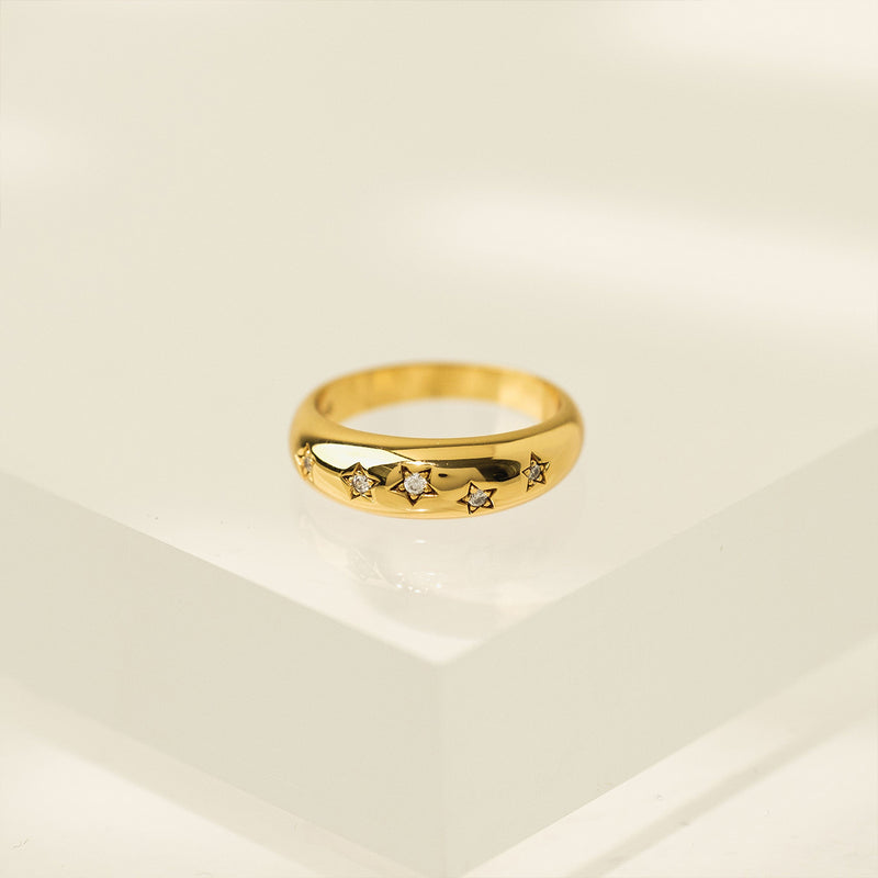 Gold Plated Twinkle Dome Ring