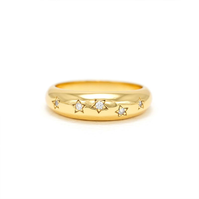 Gold Plated Twinkle Dome Ring