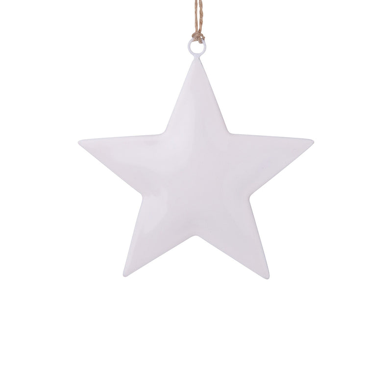 White Enamel Metal Star Ornament